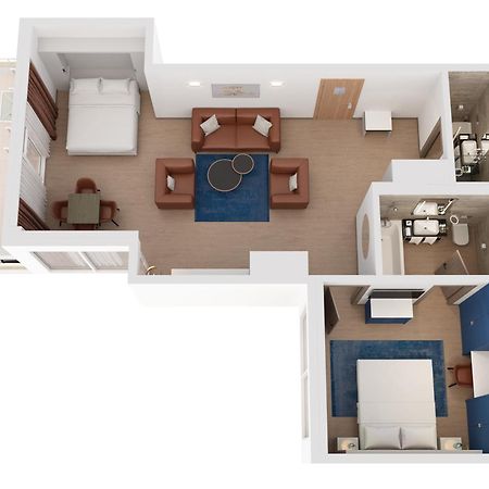 Hilton Rijeka Costabella Beach Resort And Spa Eksteriør billede A 3D floorplan of a typical hotel room