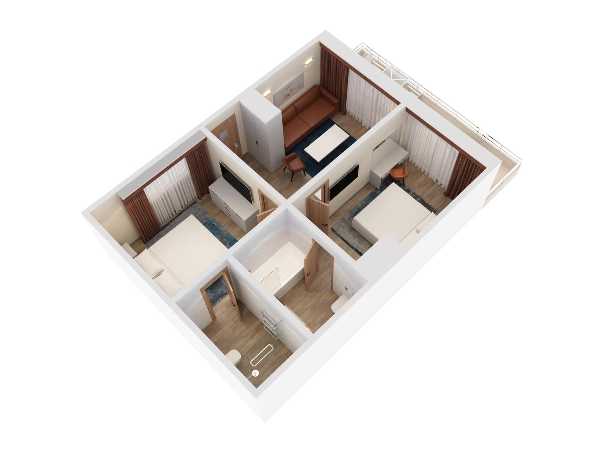 Hilton Rijeka Costabella Beach Resort And Spa Værelse billede 3D floor plan