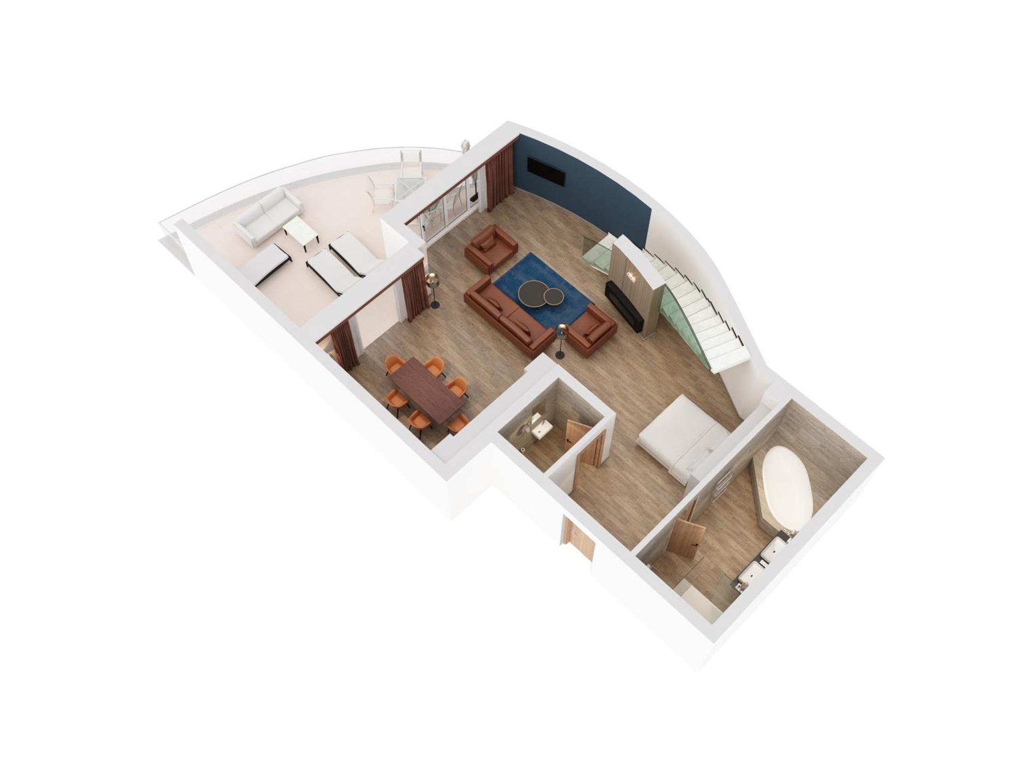 Hilton Rijeka Costabella Beach Resort And Spa Værelse billede 3D floor plan