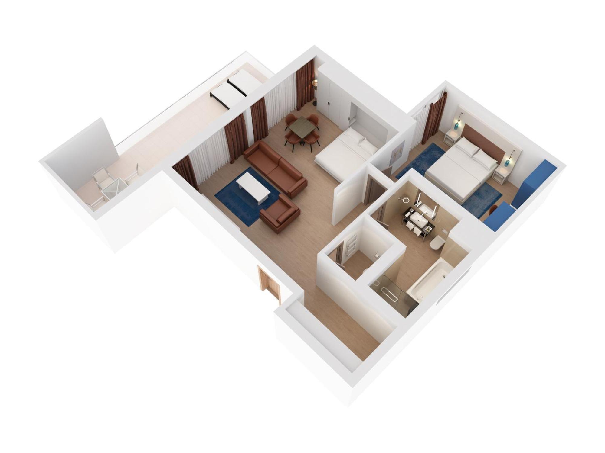 Hilton Rijeka Costabella Beach Resort And Spa Værelse billede 3D floor plan