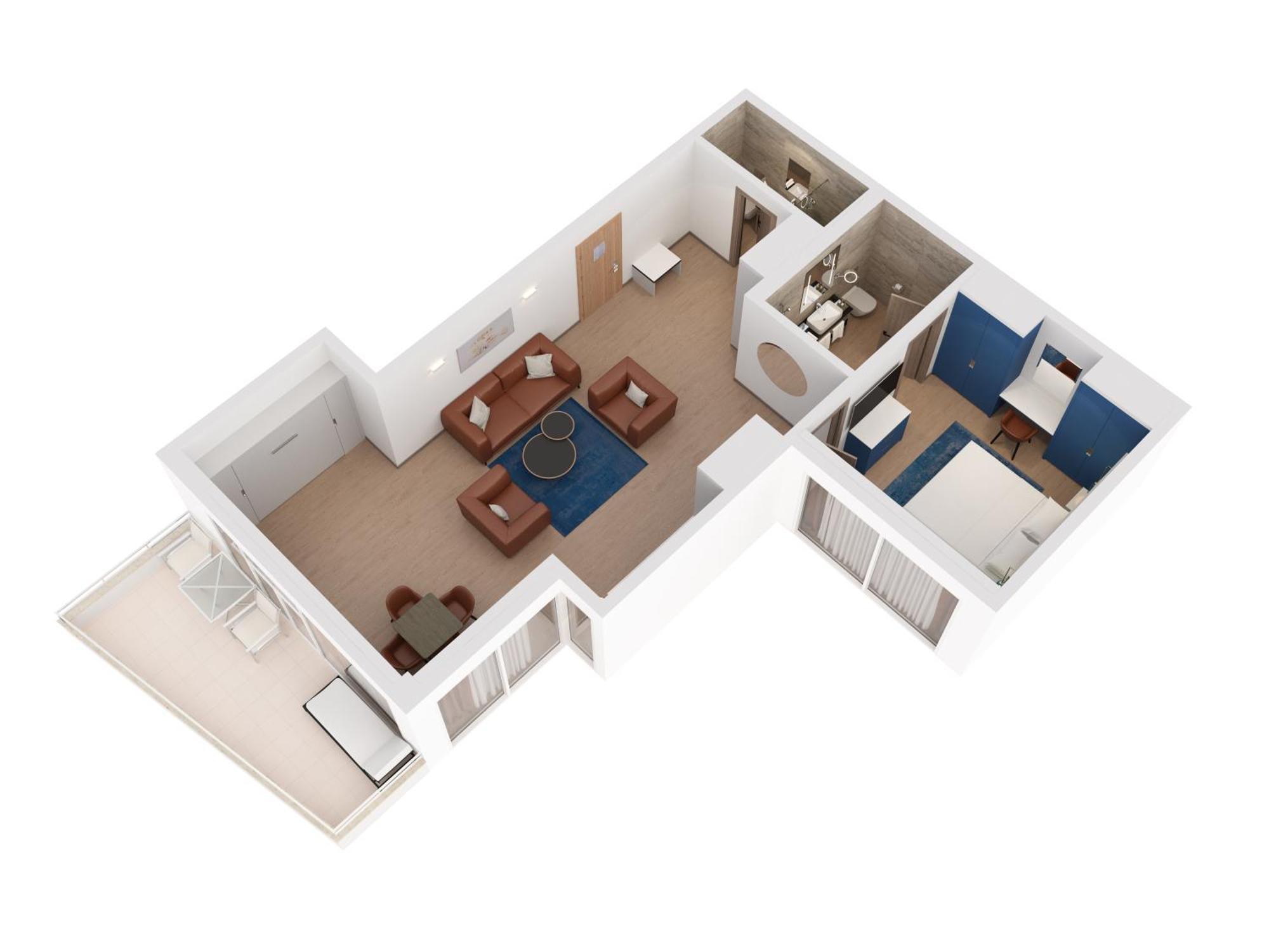 Hilton Rijeka Costabella Beach Resort And Spa Værelse billede 3D floor plan