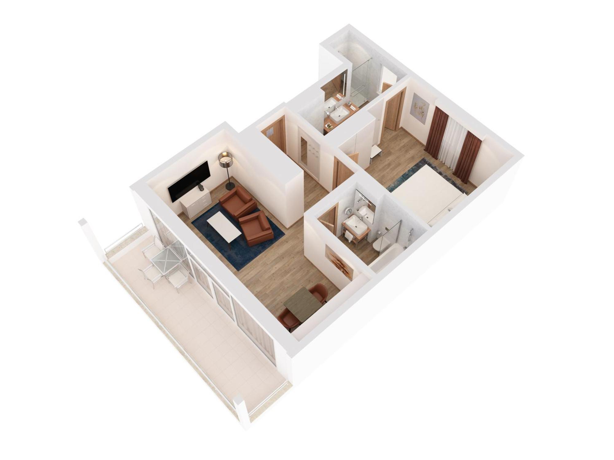 Hilton Rijeka Costabella Beach Resort And Spa Værelse billede 3D floor plan